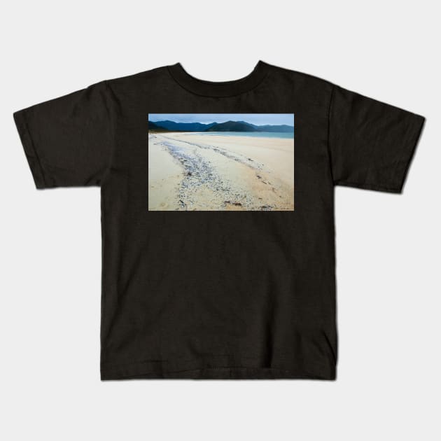 Awaroa Beach Kids T-Shirt by fotoWerner